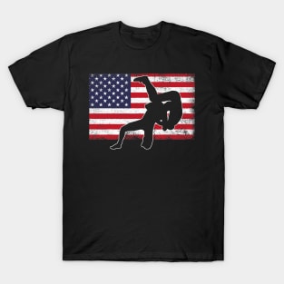 Wrestling player american flag patriotic wrestle T-Shirt